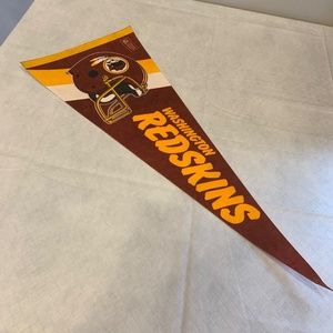 Vintage Washington Redskins 1980s Retro NFL Team 29" Pennant Flag